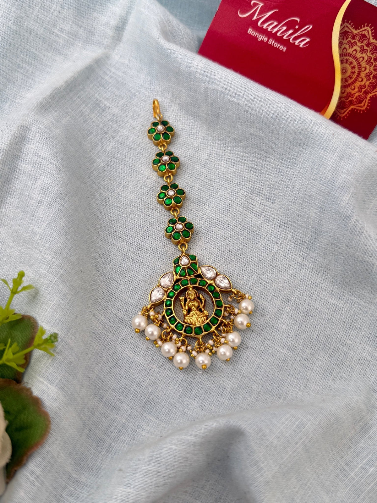 Jadau Kundan Premium Lakshmi Maang Tikka| M0313 - Mahilas