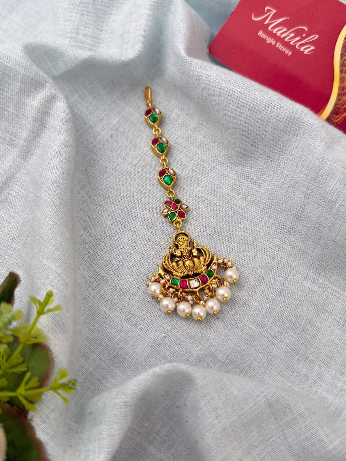 Jadau Kundan Premium Lakshmi Maang Tikka| M0315 - Mahilas