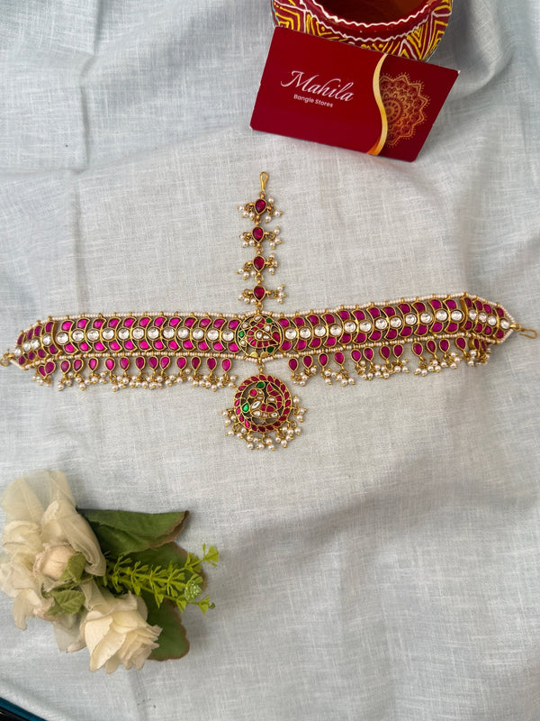 Jadau Kundan Premium Peacock Maang Tikka Set| M0005