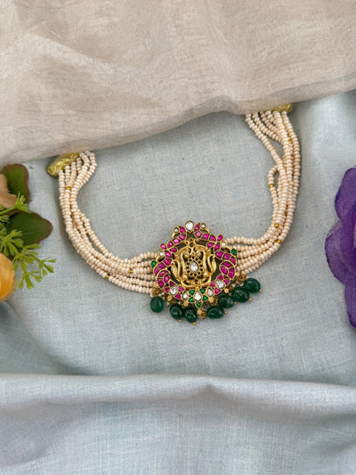 Jadau Kundan Premium Pearl Layered Choker Necklace | 120 - Mahilas