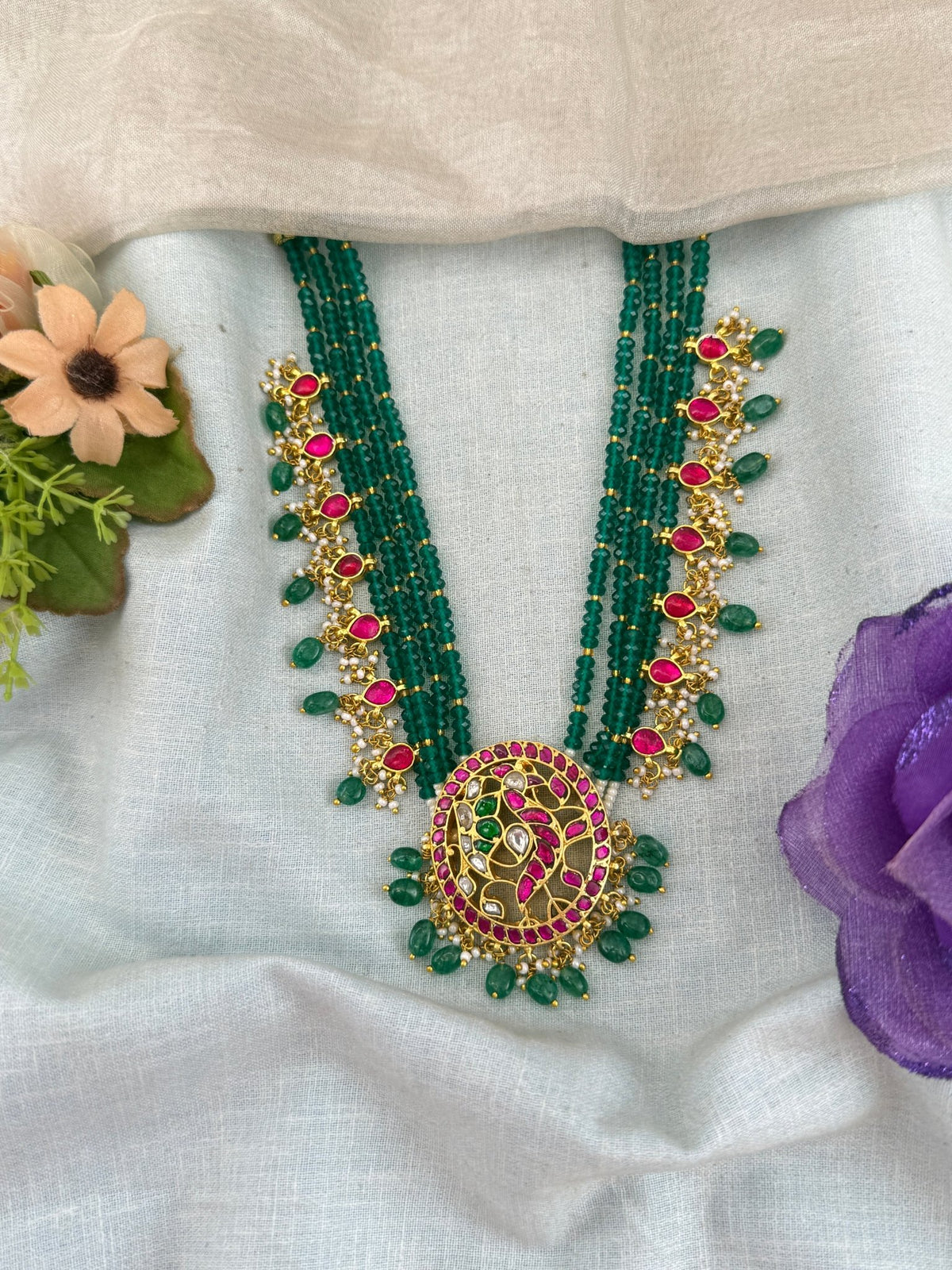 Jadau Kundan Premium Pearl Layered Long Necklace | 117 - Mahilas