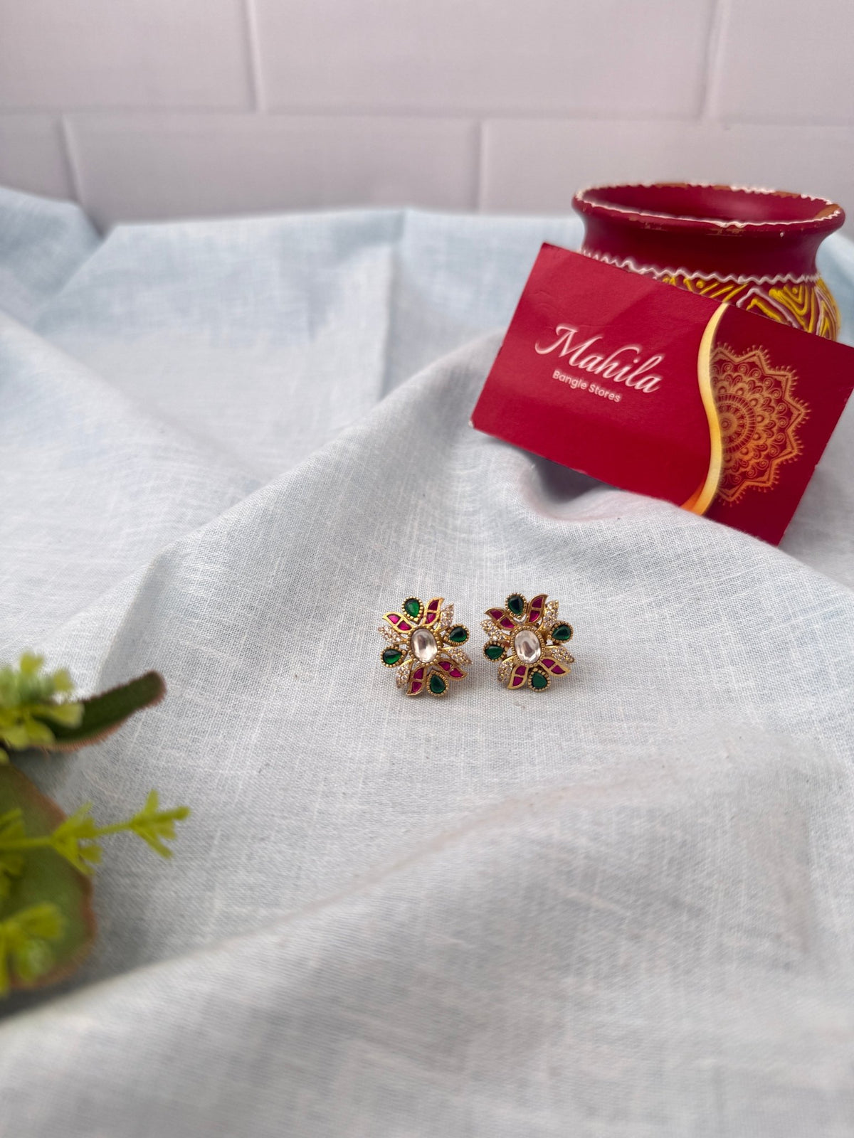 Jadau Kundan Premium Stud Earrings| E0815 - Mahilas