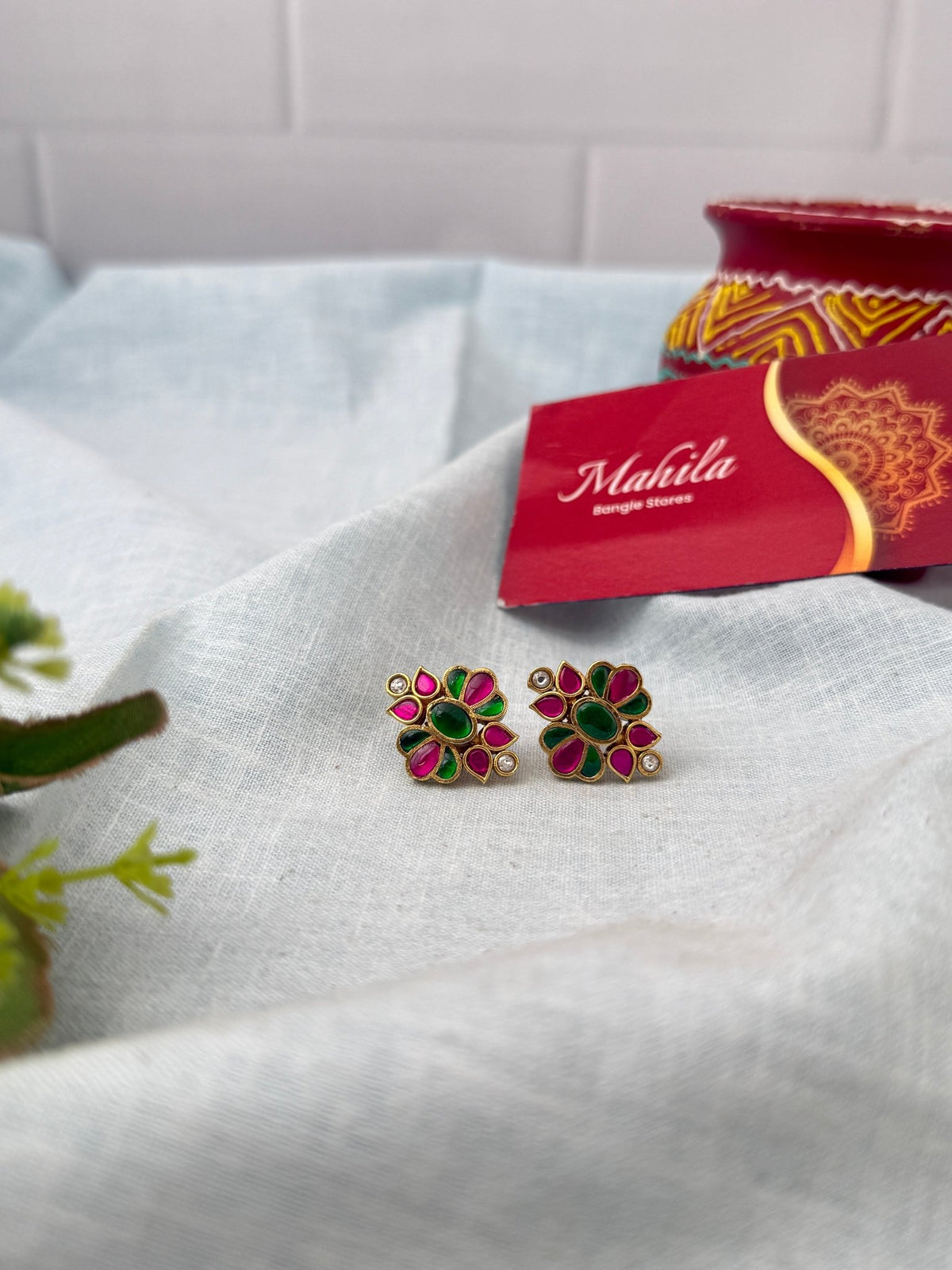Jadau Kundan Premium Stud Earrings| E0816 - Mahilas