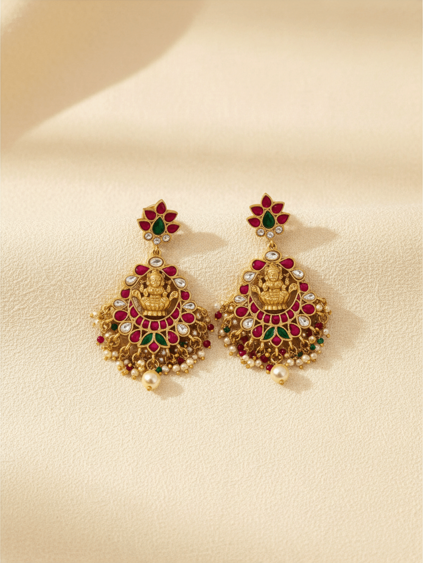 Jadau Kundan Royal Earrings | E0493 - Mahilas