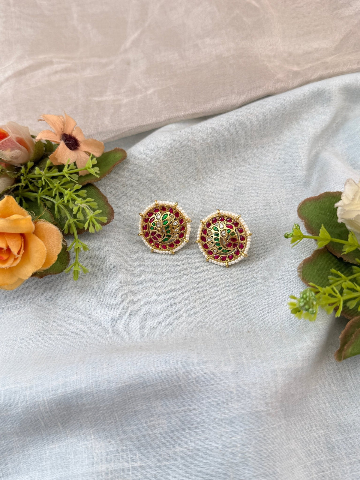 Jadau Kundan Stud Earring | E0046 - Mahilas