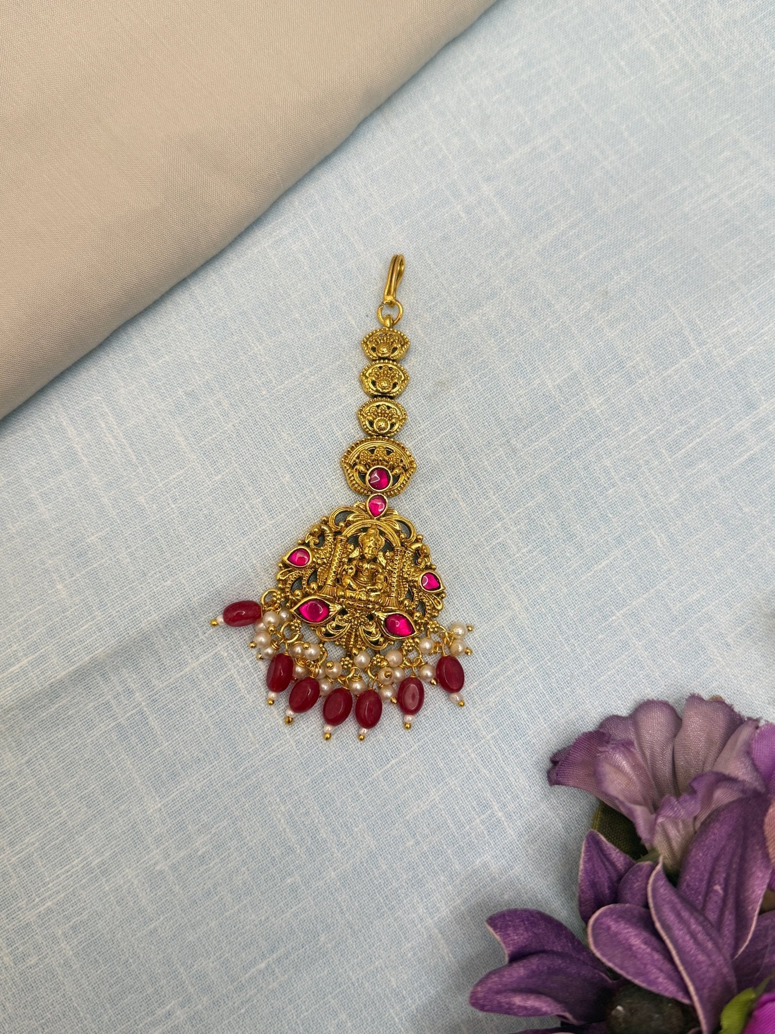 Jadau Maang Teeka 4129 (3 Colours) - Mahilas