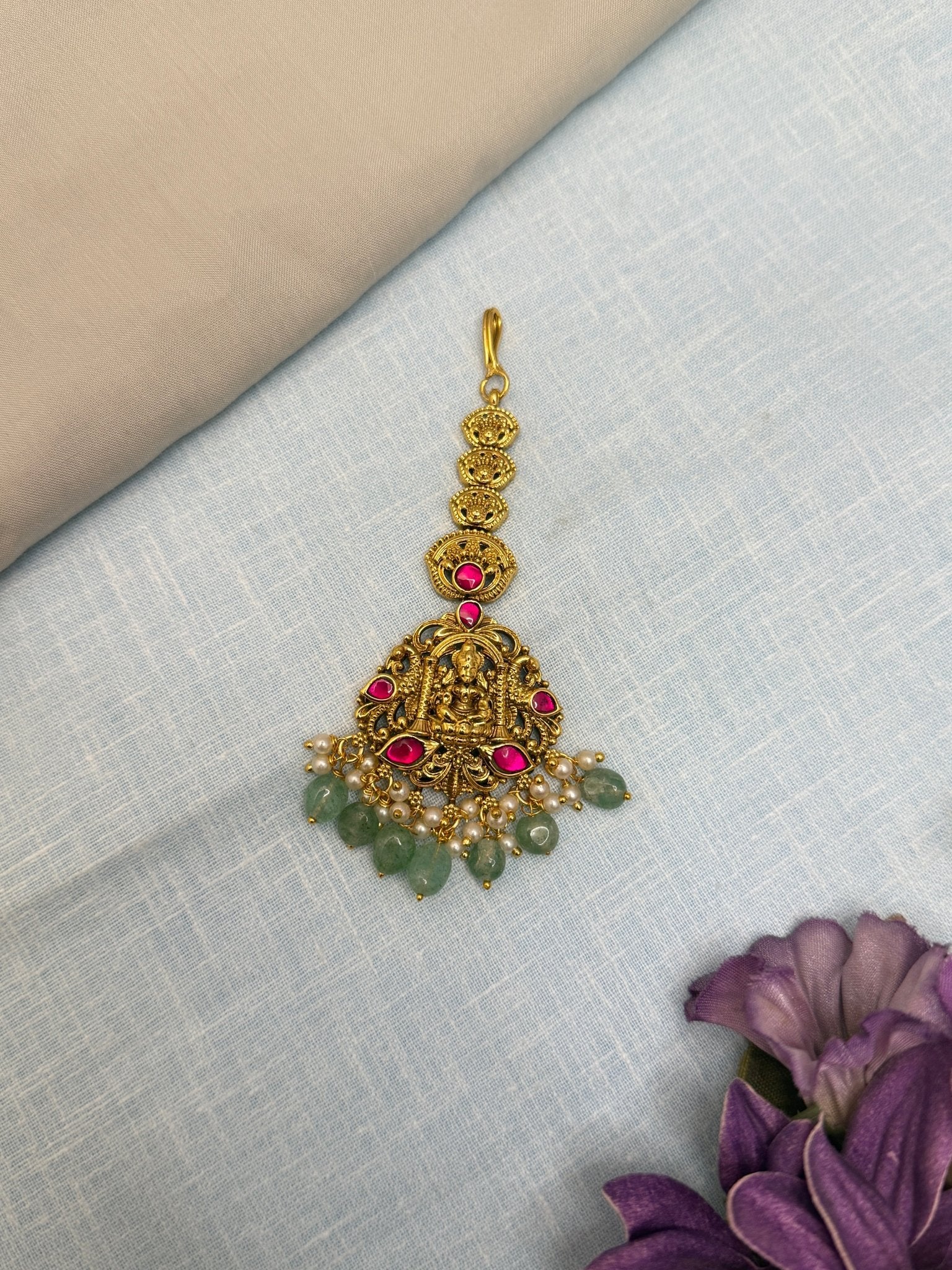 Jadau Maang Teeka 4129 (3 Colours) - Mahilas