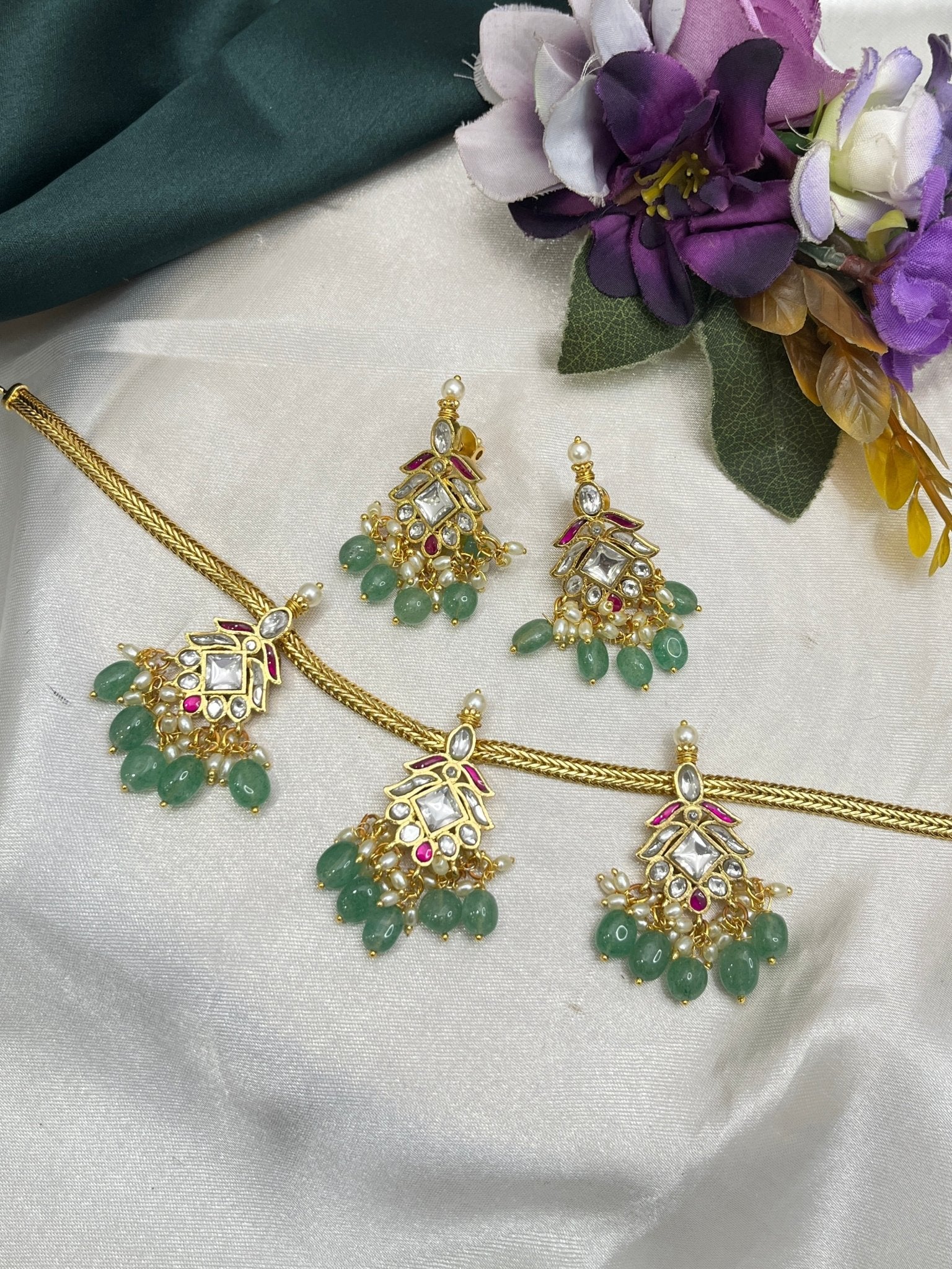 Jadau Necklace Set 076 - Mahilas