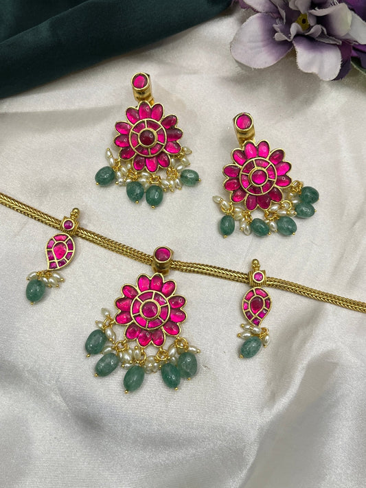 Jadau Necklace Set 078 - Mahilas