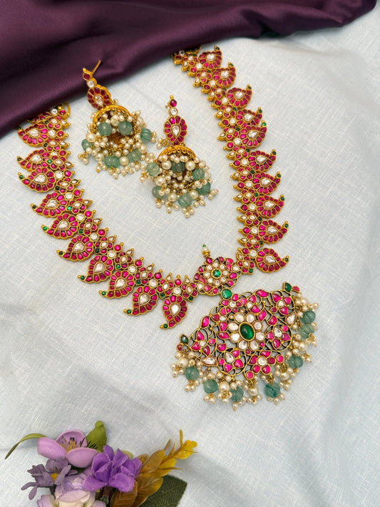 Jadau Necklace Set 082 - Mahilas