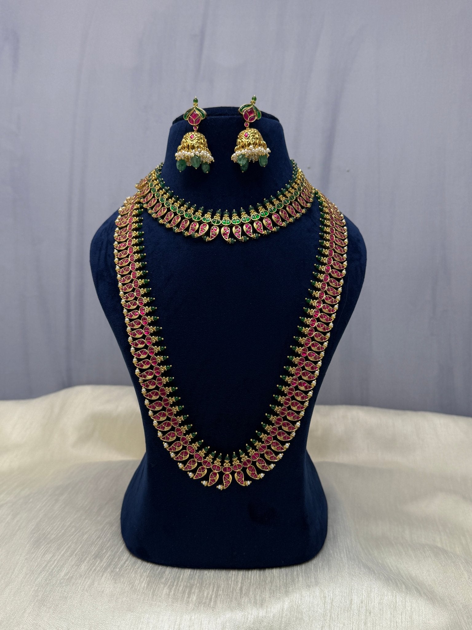 Jadau Semi Bridal Necklace Set 273 - Mahilas