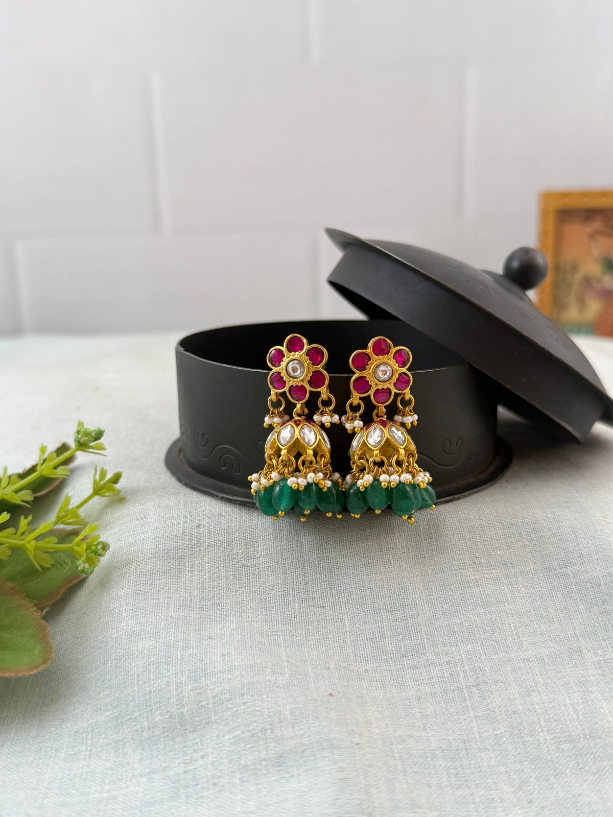 Jadu Kundan Flower Jhumka | 004 - Mahilas