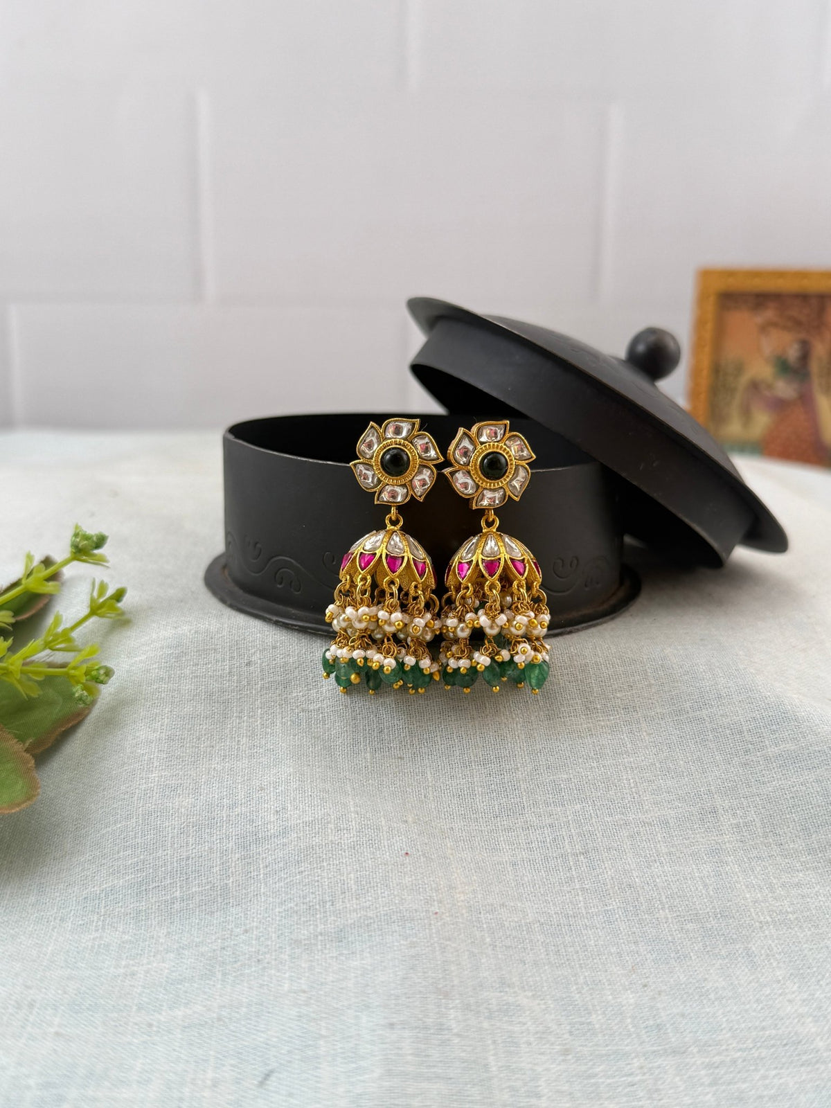 Jadu Kundan Flower Jhumka | 007 - Mahilas