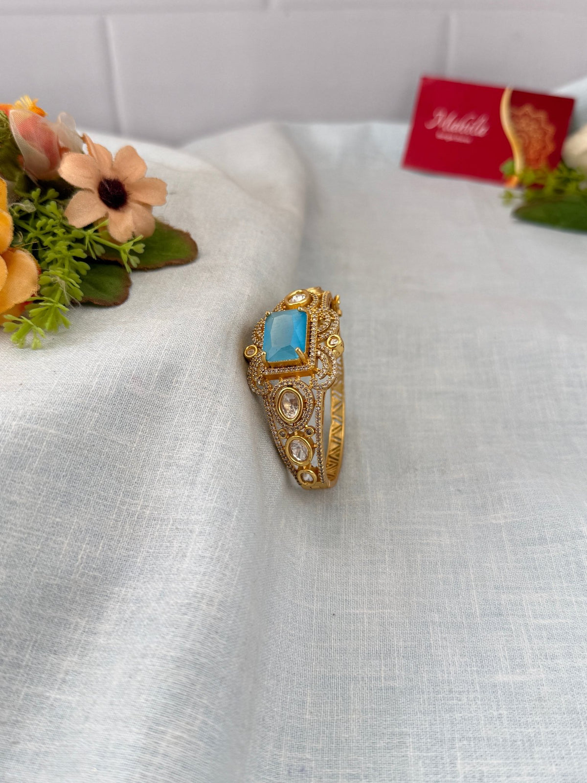 Kundan Bracelet | Open Kada | L0078 - Mahilas