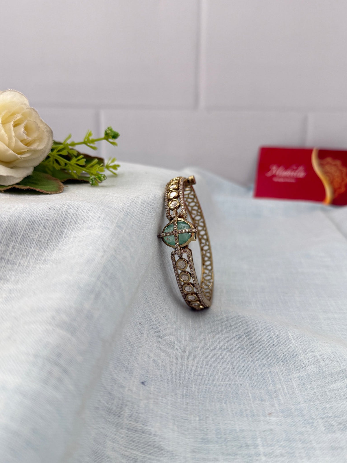 Kundan Bracelet | Open Kada | L0103 - Mahilas