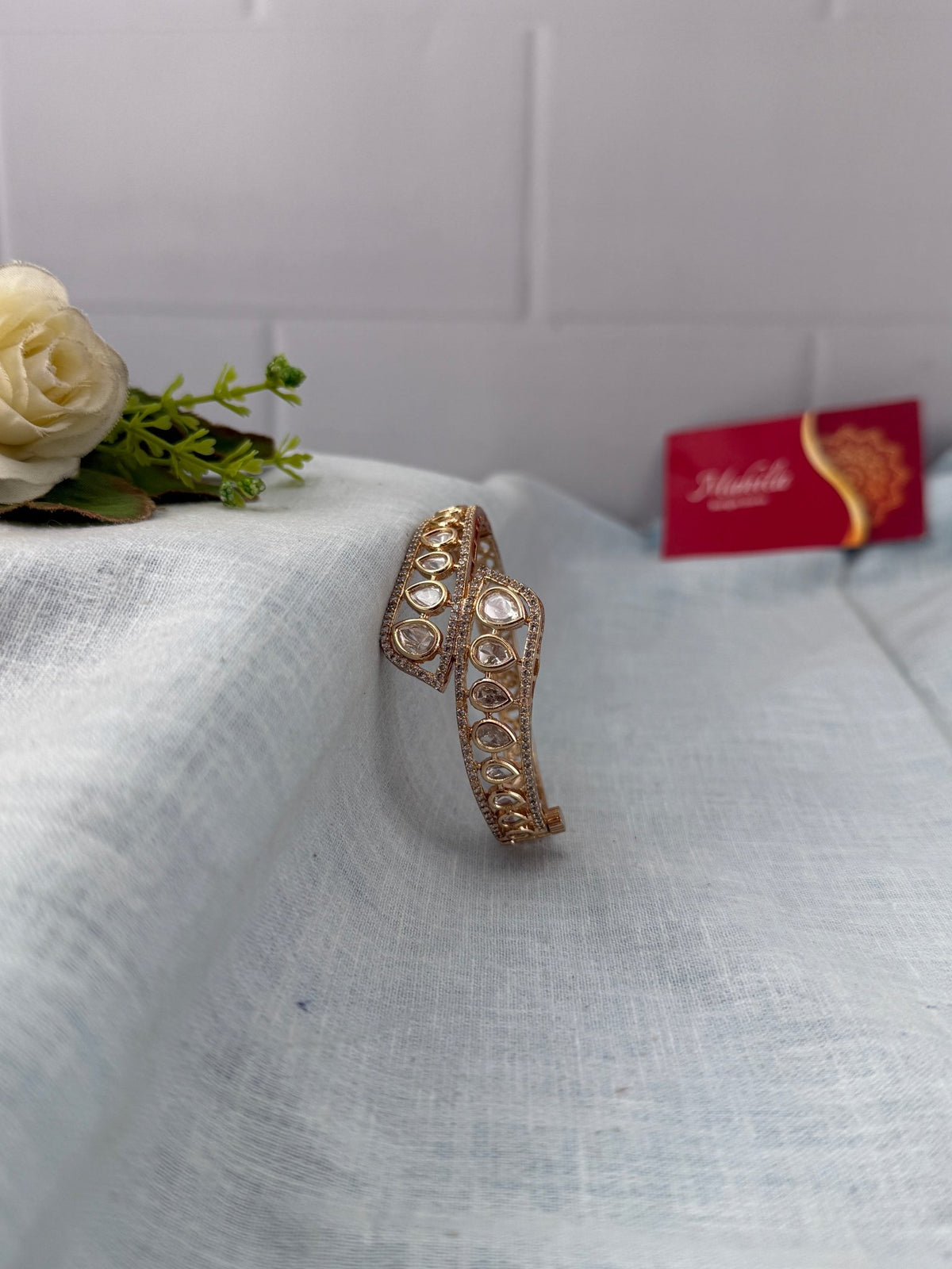 Kundan Bracelet | Open Kada | L0106 - Mahilas