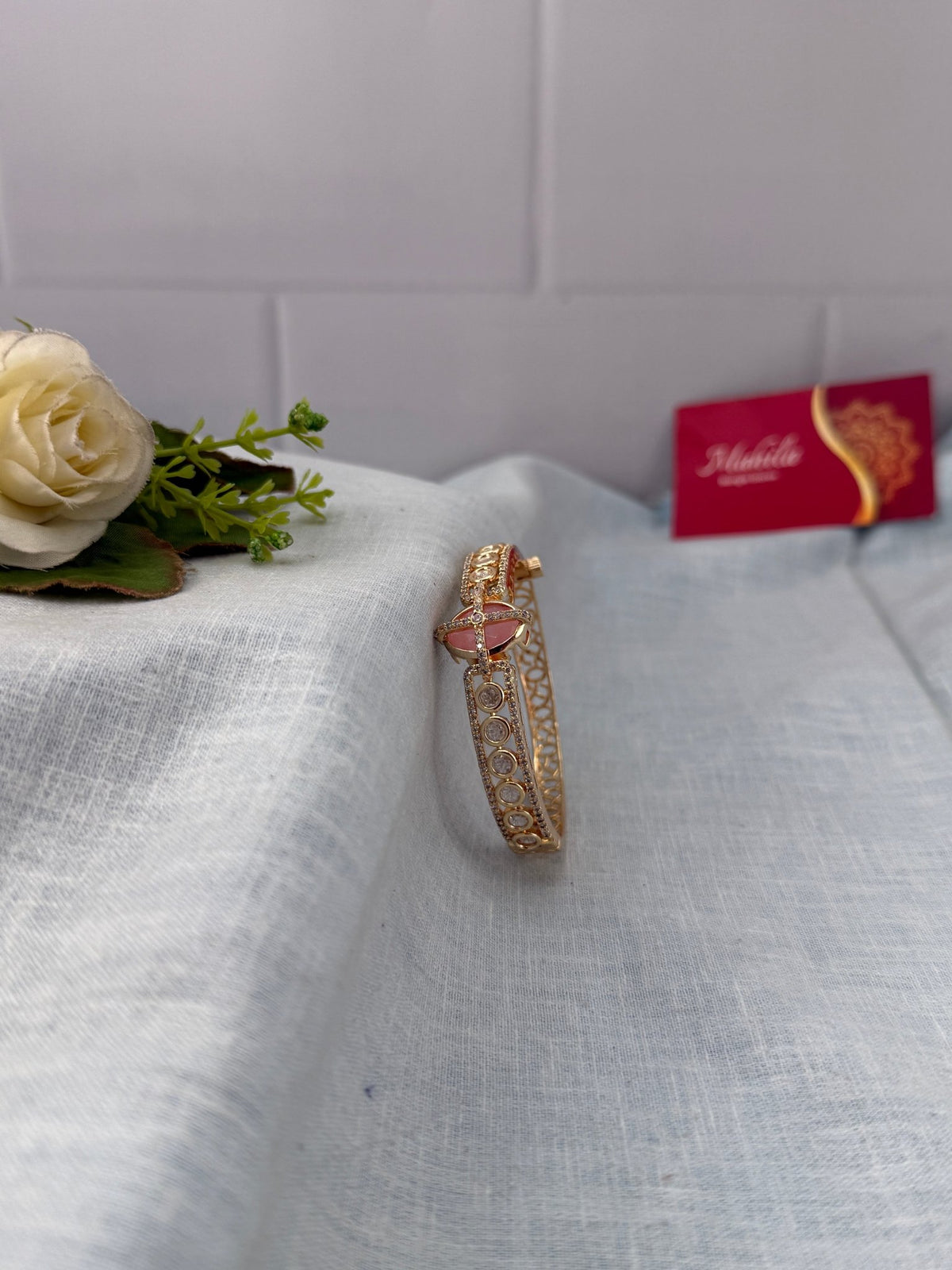 Kundan Bracelet | Open Kada | L0110 - Mahilas