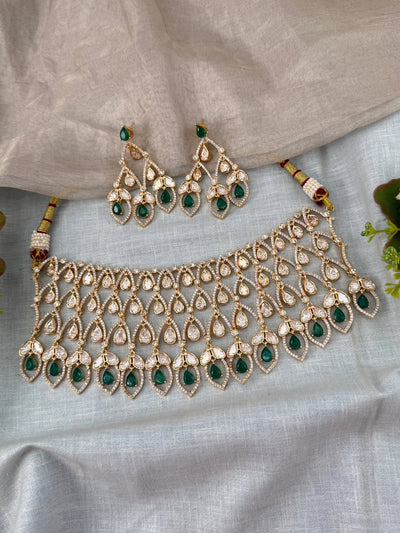 Kundan Choker Open Style Luxury Short Set | N0502 - Mahilas