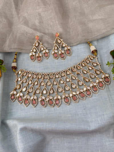 Kundan Choker Open Style Luxury Short Set | N0502 A - Mahilas