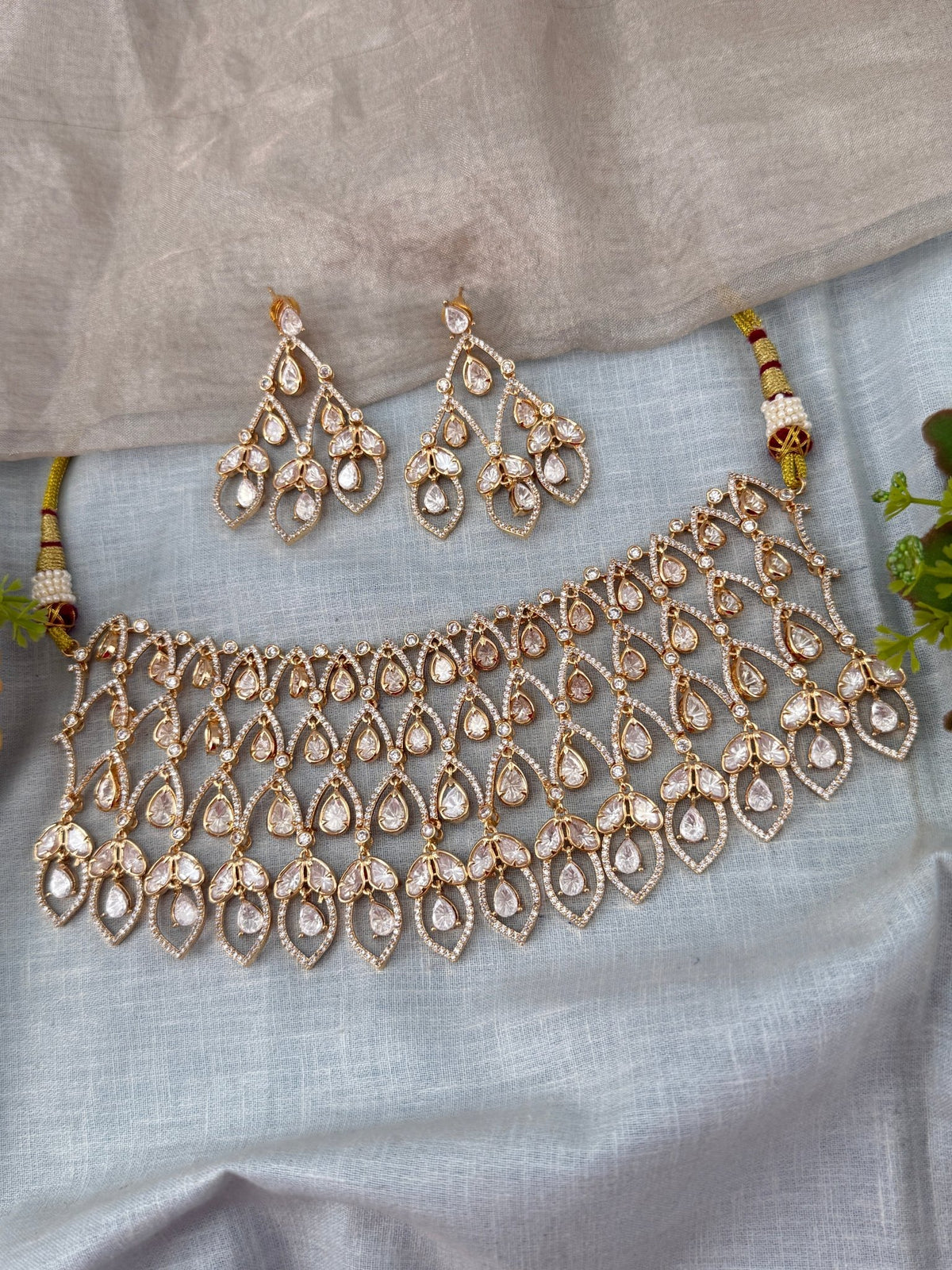 Kundan Choker Open Style Luxury Short Set | N0504 - Mahilas