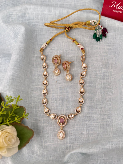 Kundan Designer Necklace Premium Short Set | N0816 - Mahilas