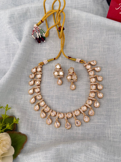 Kundan Designer Necklace Premium Short Set | N0817 - Mahilas