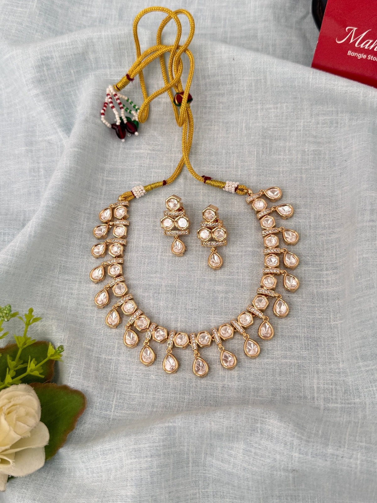 Kundan Designer Necklace Premium Short Set | N0817 - Mahilas