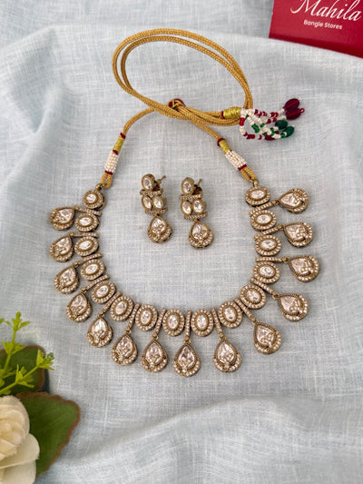 Kundan Designer Necklace Premium Short Set | N0904 - Mahilas