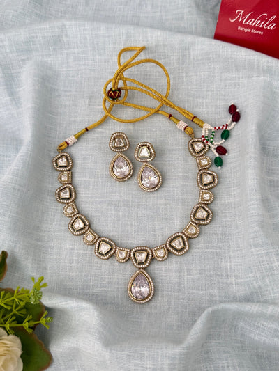 Kundan Designer Necklace Premium Short Set | N0914 - Mahilas