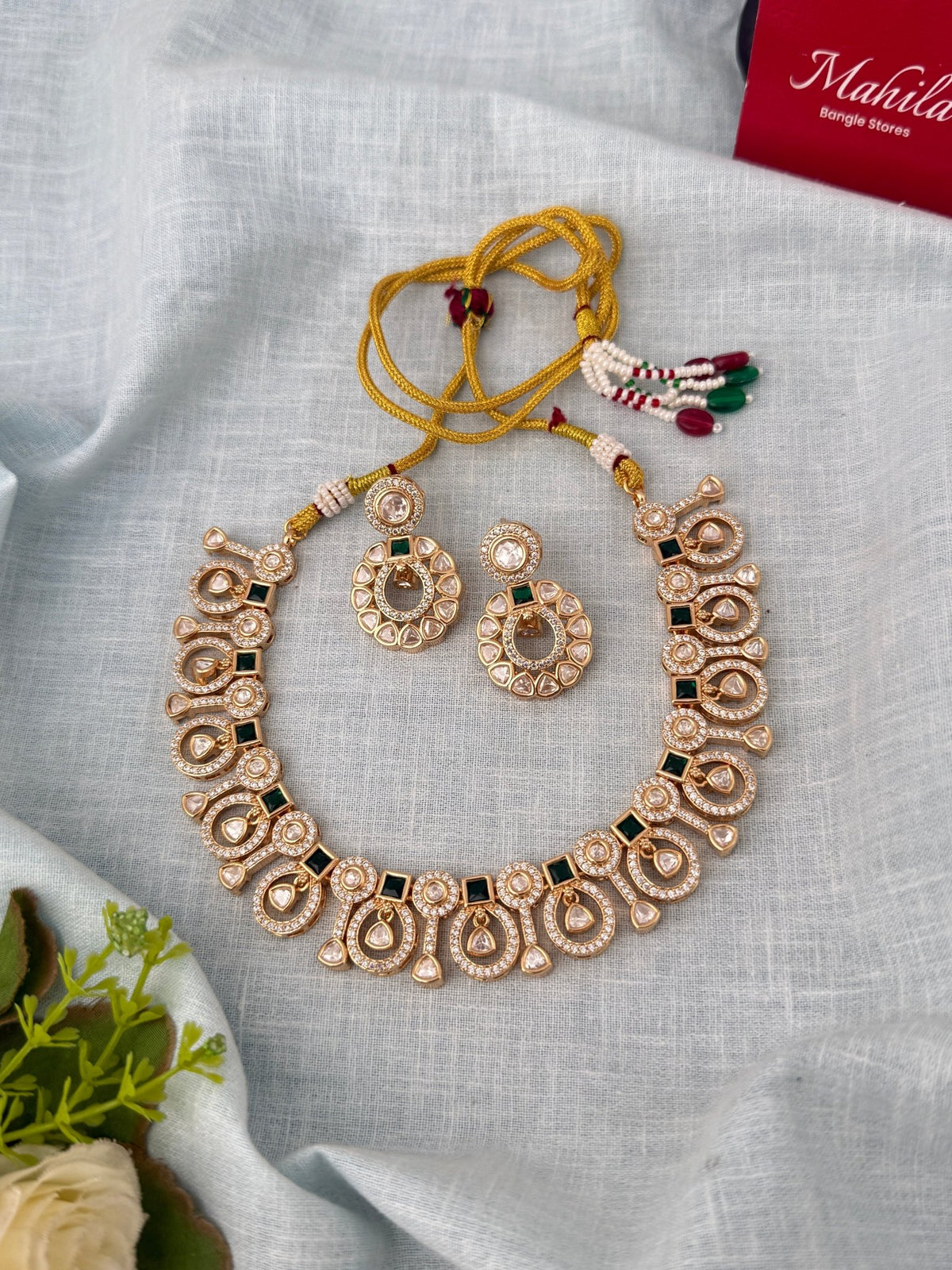 Kundan Designer Necklace Premium Short Set | N0921 - Mahilas