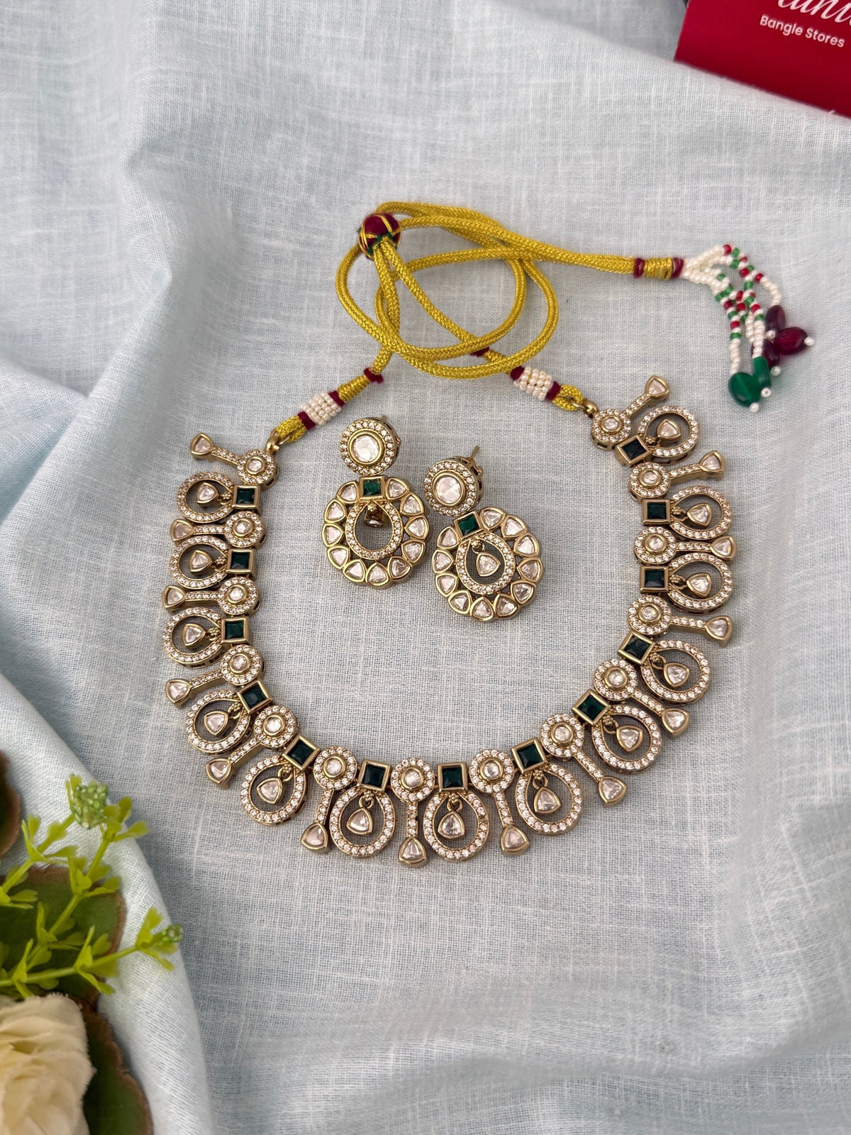 Kundan Designer Necklace Premium Short Set | N0926 - Mahilas