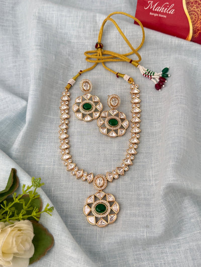 Kundan Designer Necklace Premium Short Set | N0931 - Mahilas