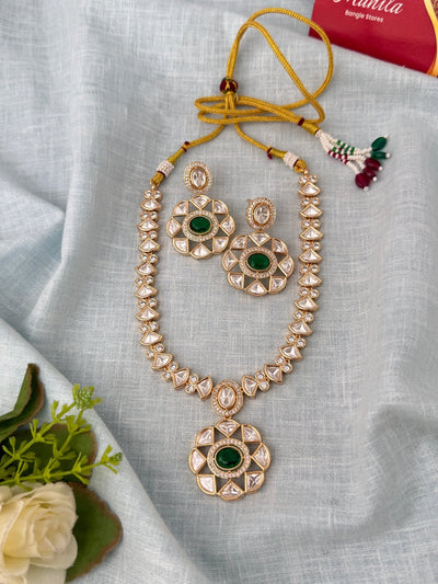 Kundan Designer Necklace Premium Short Set | N0931 - Mahilas