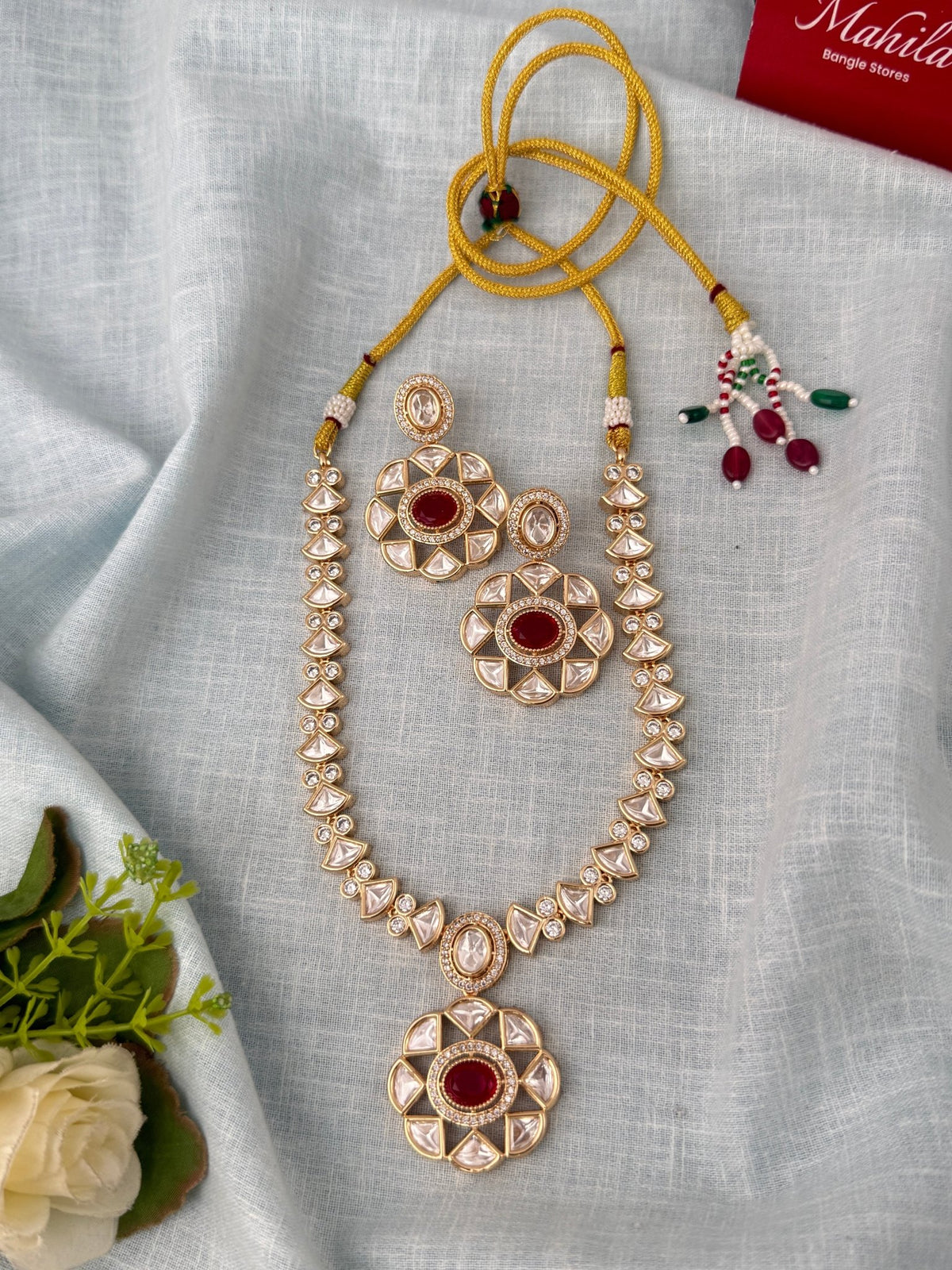 Kundan Designer Necklace Premium Short Set | N0932 - Mahilas