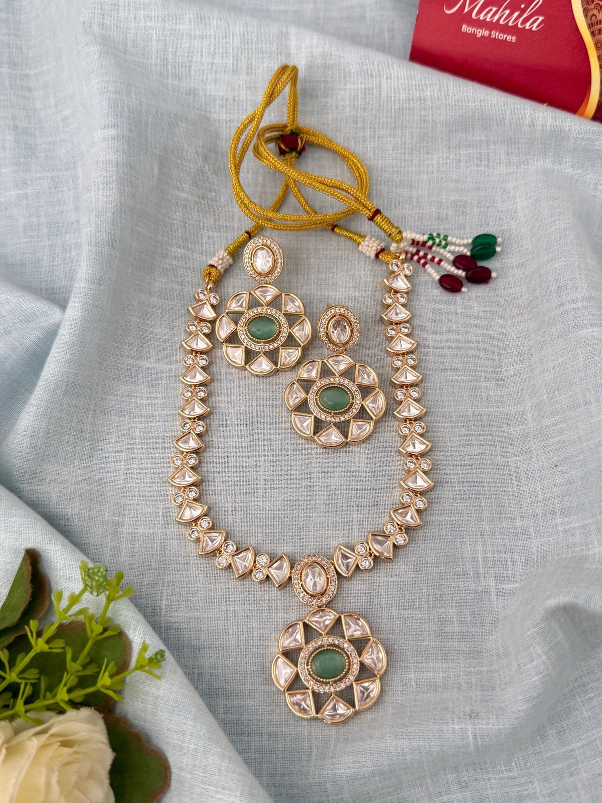 Kundan Designer Necklace Premium Short Set | N0933 - Mahilas