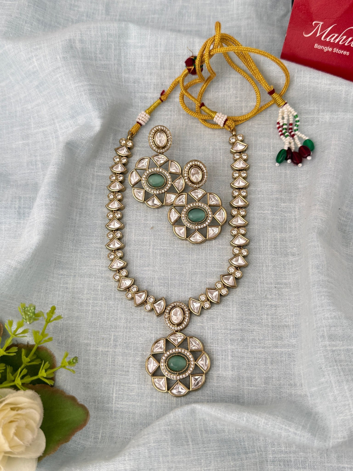 Kundan Designer Necklace Premium Short Set | N0935 - Mahilas