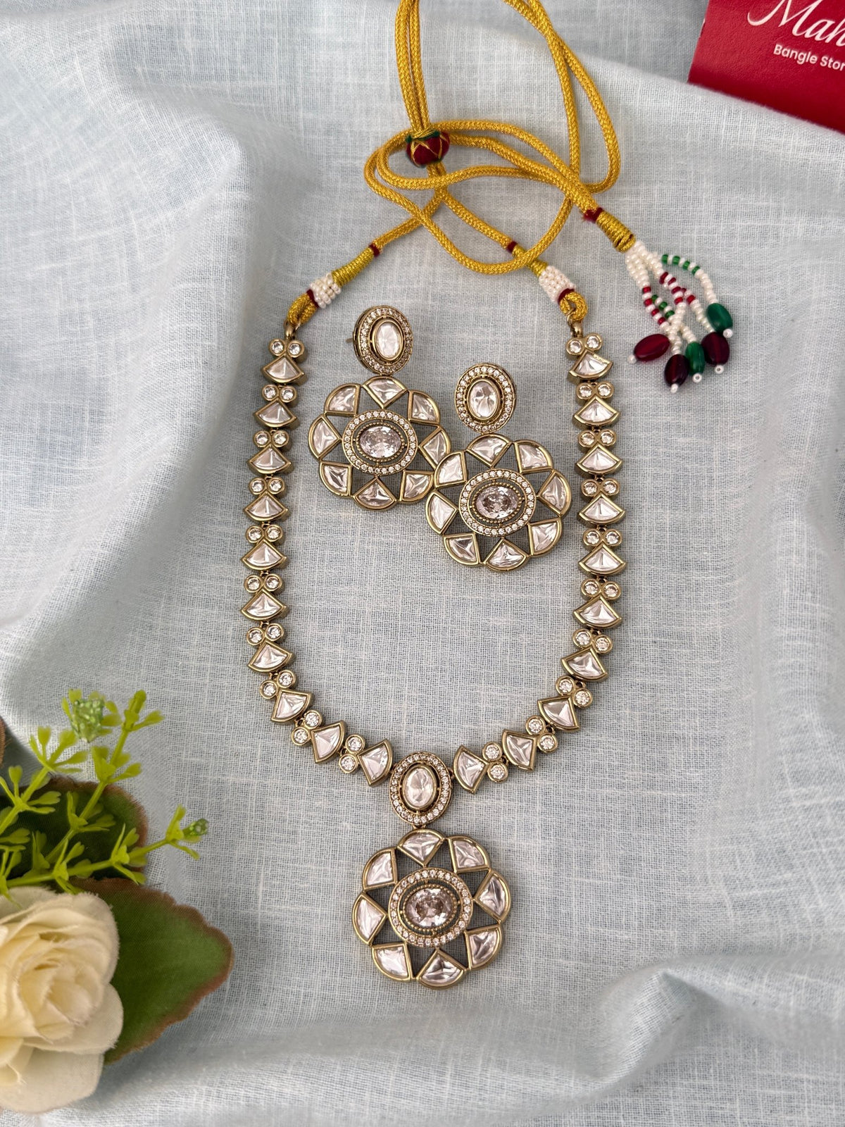 Kundan Designer Necklace Premium Short Set | N0935 - Mahilas