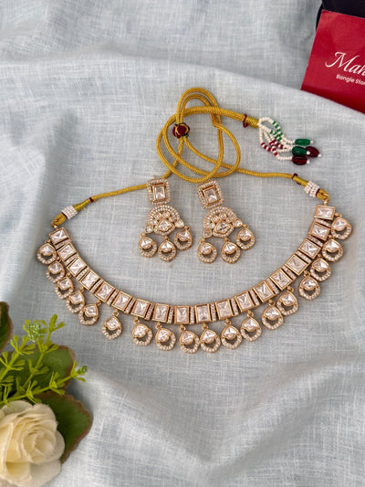 Kundan Designer Necklace Premium Short Set | N0937 - Mahilas