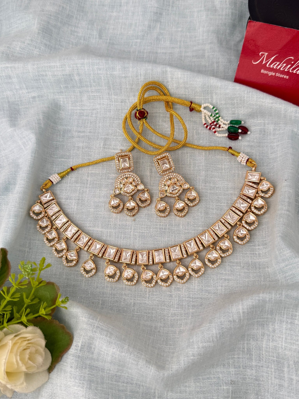 Kundan Designer Necklace Premium Short Set | N0937 - Mahilas