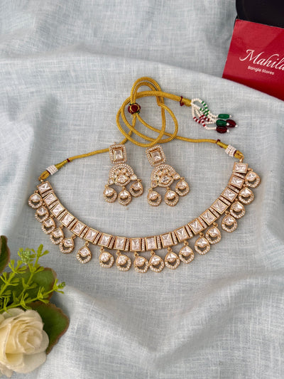 Kundan Designer Necklace Premium Short Set | N0937 - Mahilas