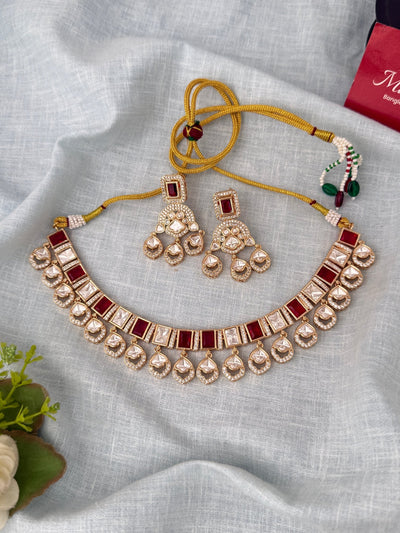Kundan Designer Necklace Premium Short Set | N0938 - Mahilas