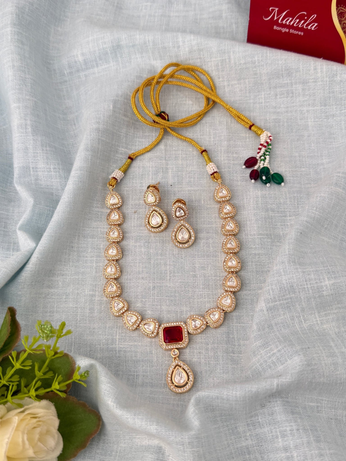 Kundan Designer Necklace Premium Short Set | N0960 - Mahilas