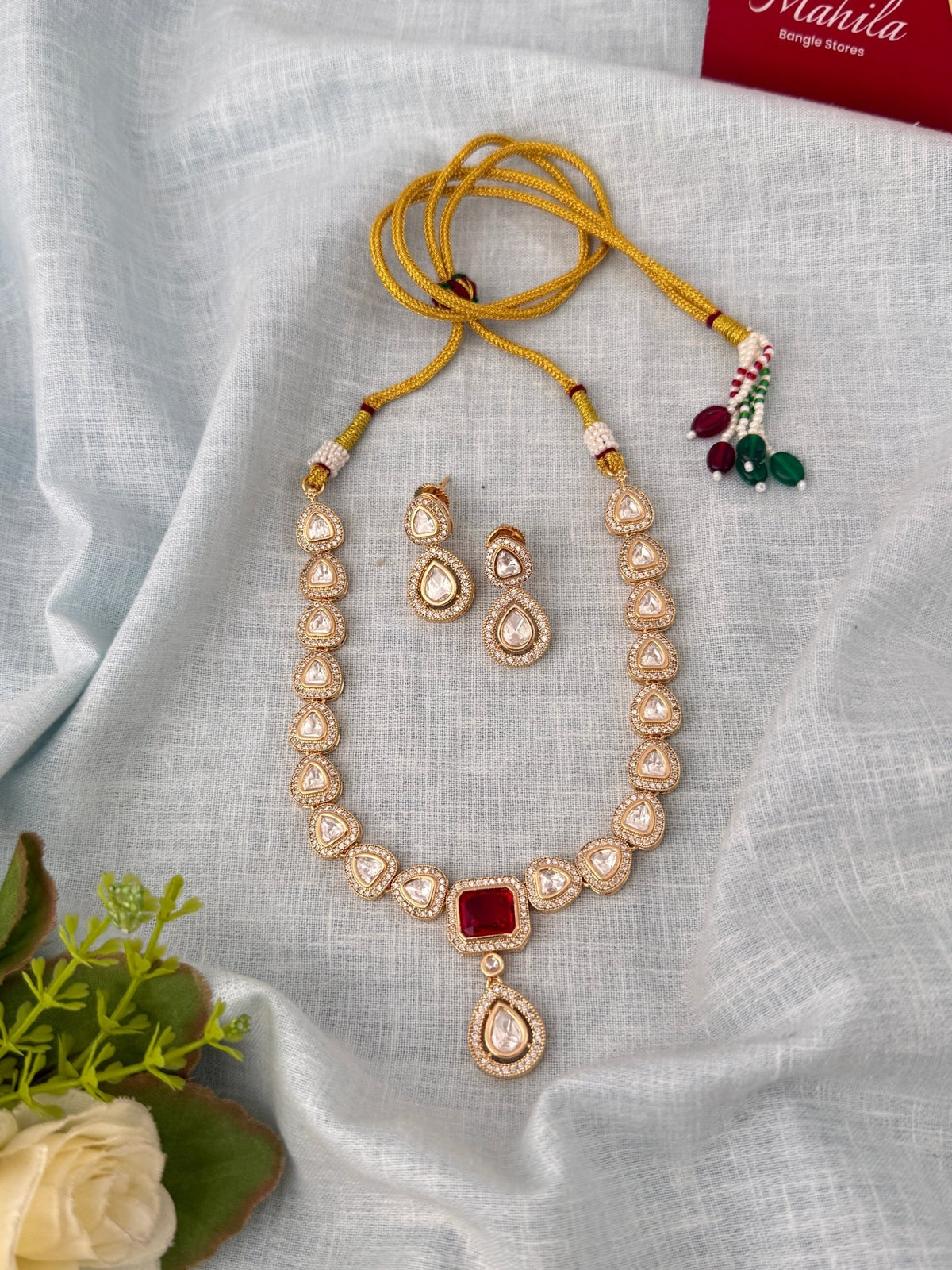 Kundan Designer Necklace Premium Short Set | N0960 - Mahilas