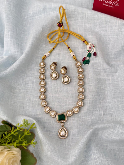 Kundan Designer Necklace Premium Short Set | N0964 - Mahilas