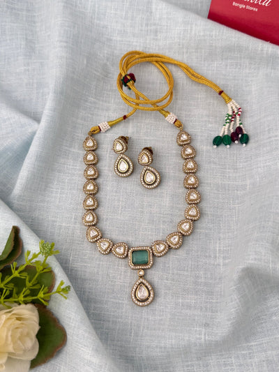 Kundan Designer Necklace Premium Short Set | N0966 - Mahilas