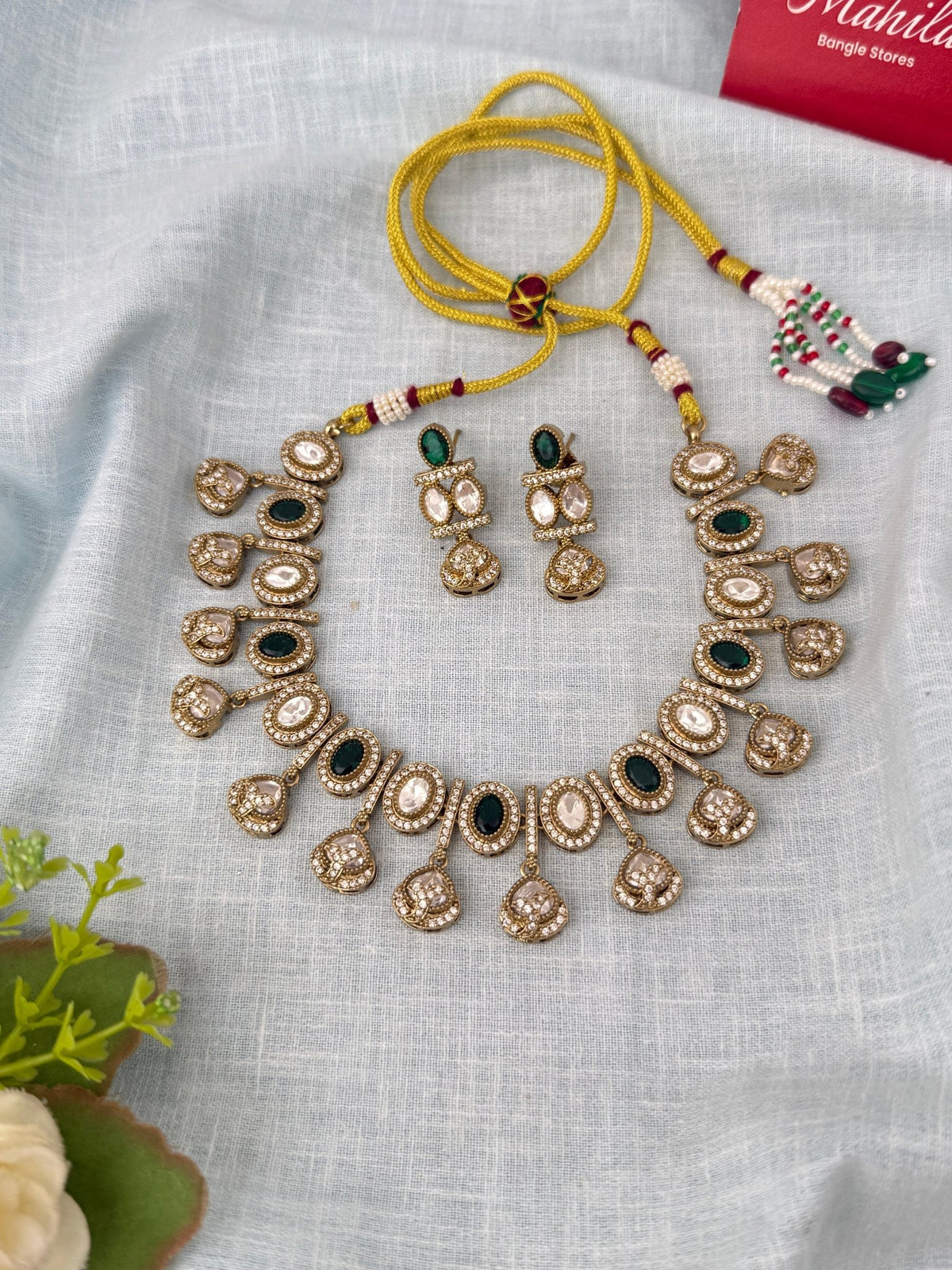 Kundan Designer Necklace Premium Short Set | N1043 - Mahilas