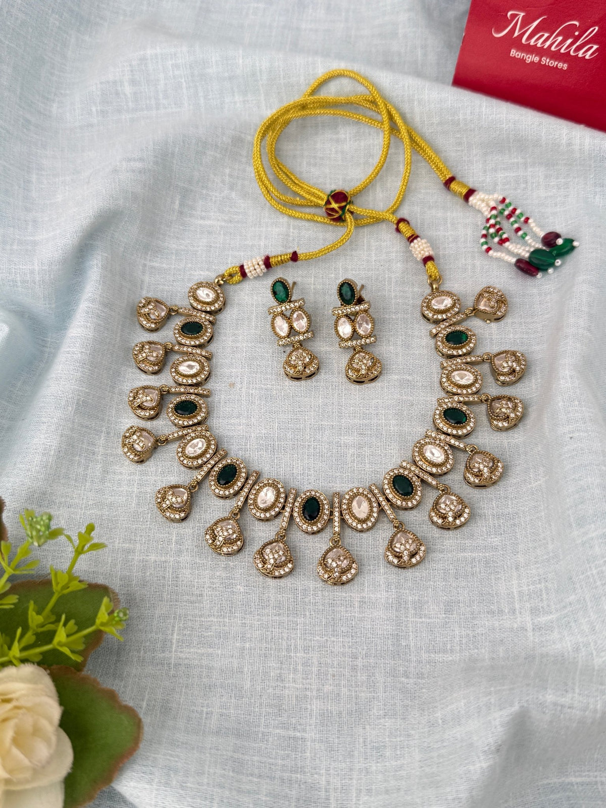 Kundan Designer Necklace Premium Short Set | N1043 - Mahilas