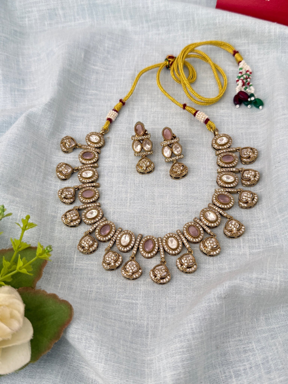 Kundan Designer Necklace Premium Short Set | N1046 - Mahilas