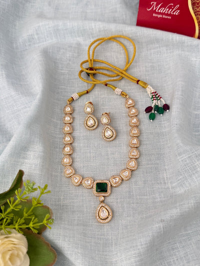 Kundan Designer Necklace Premium Short Set | N1046 - Mahilas