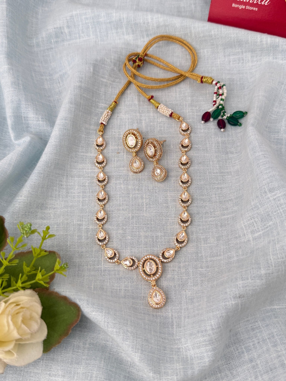 Kundan Designer Necklace Premium Short Set | N1047 - Mahilas
